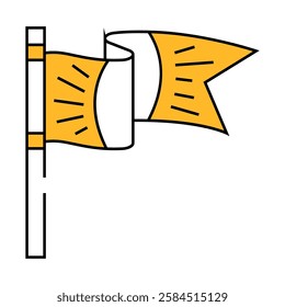 retro flag line icon vector. retro flag sign. isolated symbol illustration