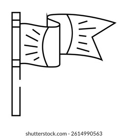 retro flag line icon vector. retro flag sign. isolated contour symbol black illustration