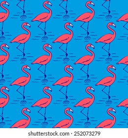 Retro flamingos pattern