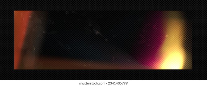 A retro flare photo overlay, enriched with a captivating hologram and dusty texture. Apply an old film filter to apply a vintage look, with an enchanting dust effect on vector transparent background. 