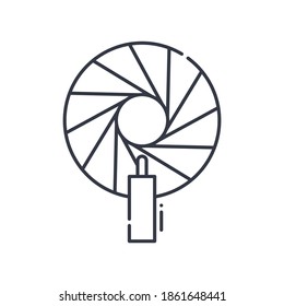 Retro flash icon, linear isolated illustration, thin line vector, web design sign, outline concept symbol with editable stroke on white background.