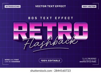 Retro Flashback 80s Style Editable Text Effect