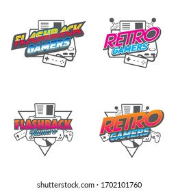 Retro Flashback Gamers identity vector
for commercial use, texts in separated layer