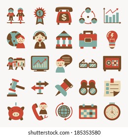 retro flat business icon