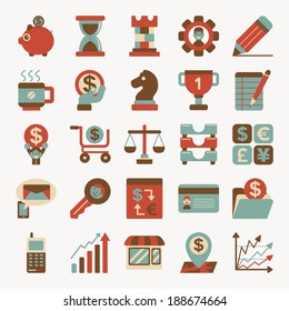 retro flat business icon