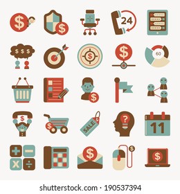 retro flat business icon