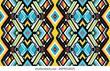 Retro Flat Color Minimalist Vector Pattern