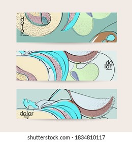 Retro flat colored organic food banner template. Hand drawn fruit line logo design. Cartoon calligraphic line vegetable with smooth curves grange textured.  Healthy eating web layout.