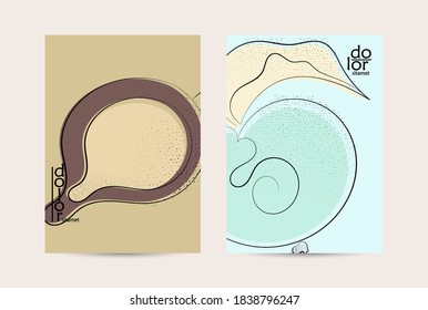 Retro flat colored organic food flyer template. Hand drawn fruit line logo design. Cartoon calligraphic line vegetable with smooth curves grange textured.  Healthy eating brochure layout.