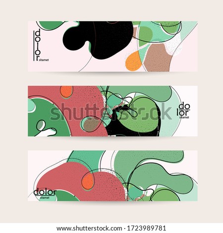 Retro flat colored organic food banner template. Hand drawn fruit line logo design. Cartoon calligraphic line vegetable with smooth curves grange textured.  Healthy eating web layout.