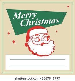 Retro flat decorate christmas card