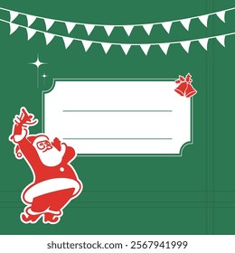 Retro flat decorate christmas card