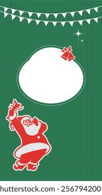 Retro flat decorate christmas card