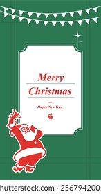 Retro flat decorate christmas card