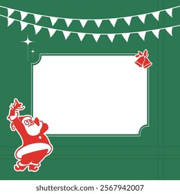 Retro flat decorate christmas card