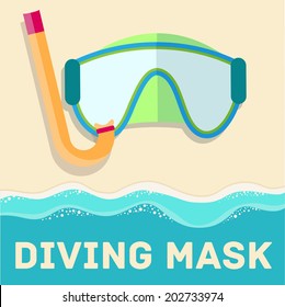 retro flat diving mask concept. vector illustration design