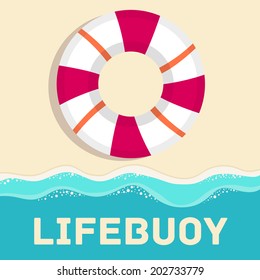 retro flat lifebuoy icon concept. vector illustration design