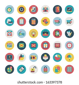 Retro flat  network icons vector collection