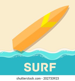 retro flat surf concept. vector illustration design