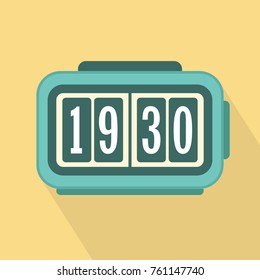Reloj de vuelta retro sobre amarillo. Ilustración del vector