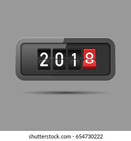 Retro Flip Counter Showing 2018.