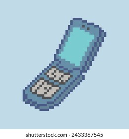 retro flip phone pixel art