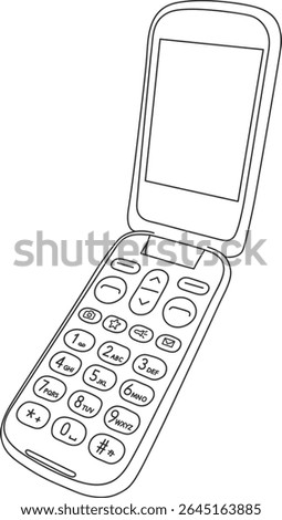Retro flip phone vector illustration