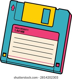 Retro Floppy Disk Flat Vector Icon Classic Computer Storage Media