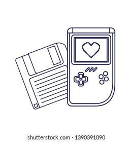 retro floppy disk with handle video game