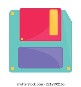 retro floppy disk icon isolated