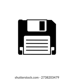 Retro Floppy Disk Save Icon Vector Graphic for Data Storage