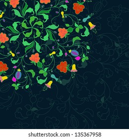 Retro floral  background