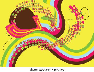 retro floral background