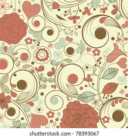 Fondo floral retro