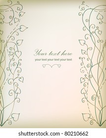 Retro floral background for card (vector version eps 10)
