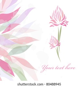 Retro floral background for card (vector version eps 10)