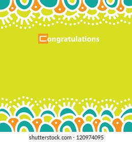 Retro floral background./ Congratulations!