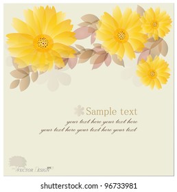 Retro floral background - Daisies. Vector illustration.