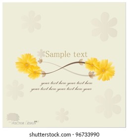 Retro floral background - Daisies. Vector illustration.