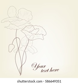 Retro floral background. Decorative flowers. Vector illustration