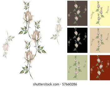 Retro floral background  eps10