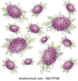 Retro floral background  eps10