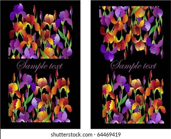 Retro floral background. Iris. eps10