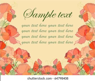 Retro floral background. Poppy. eps10