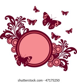 Retro floral background with space for text