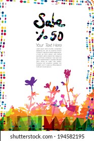 Retro Floral Background for Text