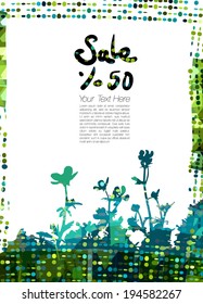 Retro Floral Background for Text