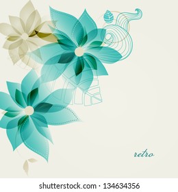 Retro floral background vector