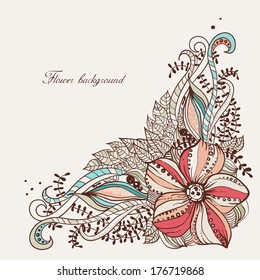 Retro floral background. Vector