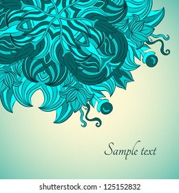 Retro floral background. Vector flower.